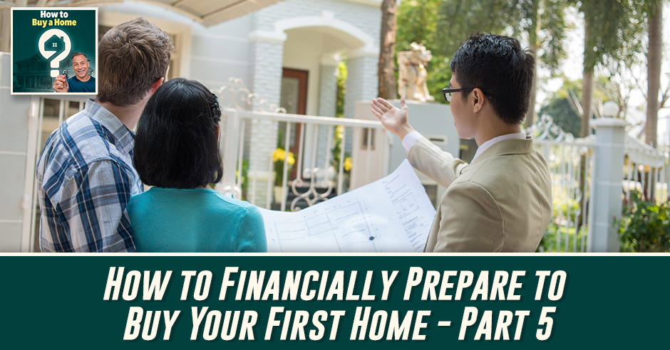 A young couple stands with a real estate agent outside a home for sale, reviewing blueprints and discussing the property.
