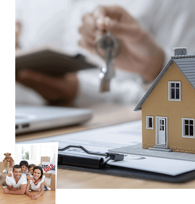 how to finance your first home house on clipboard family sold sign