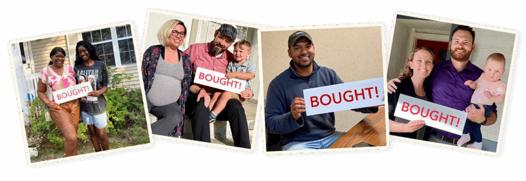 Happy homebuyers celebrating finding the perfect realtor